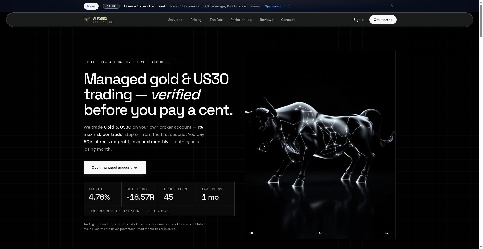 Ai Forex Automation website screenshot