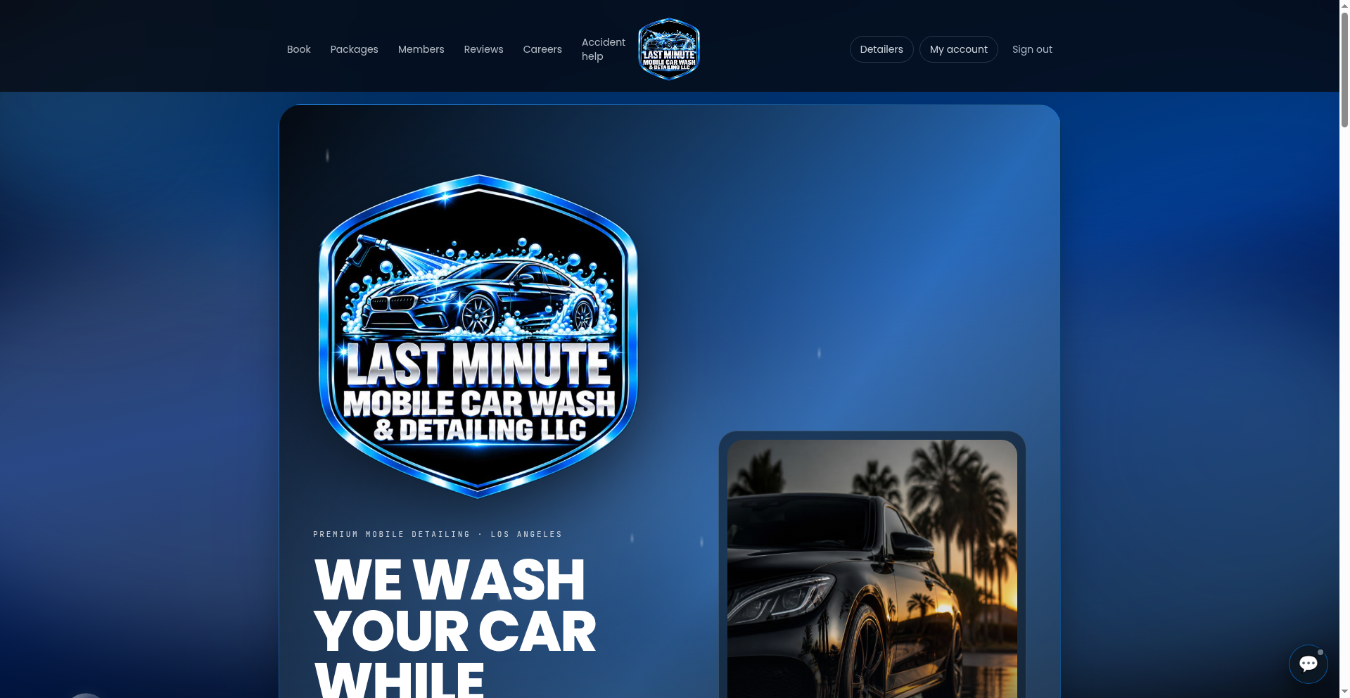 Last Minute Mobile Detailing website screenshot
