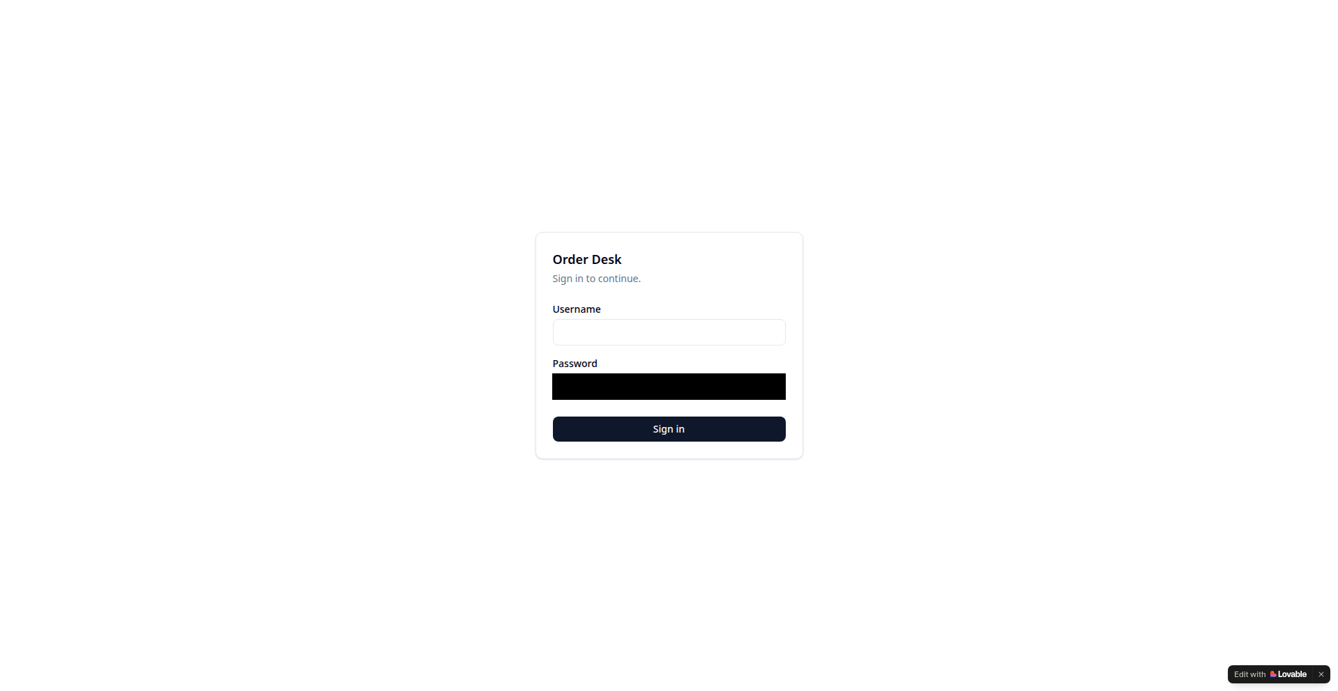 Order Desk website screenshot